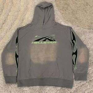 Hellstar Studios Future Hoodie Gray, Green Black Men’s Large